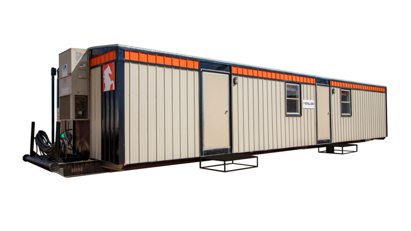 office and living duplex trailer skid