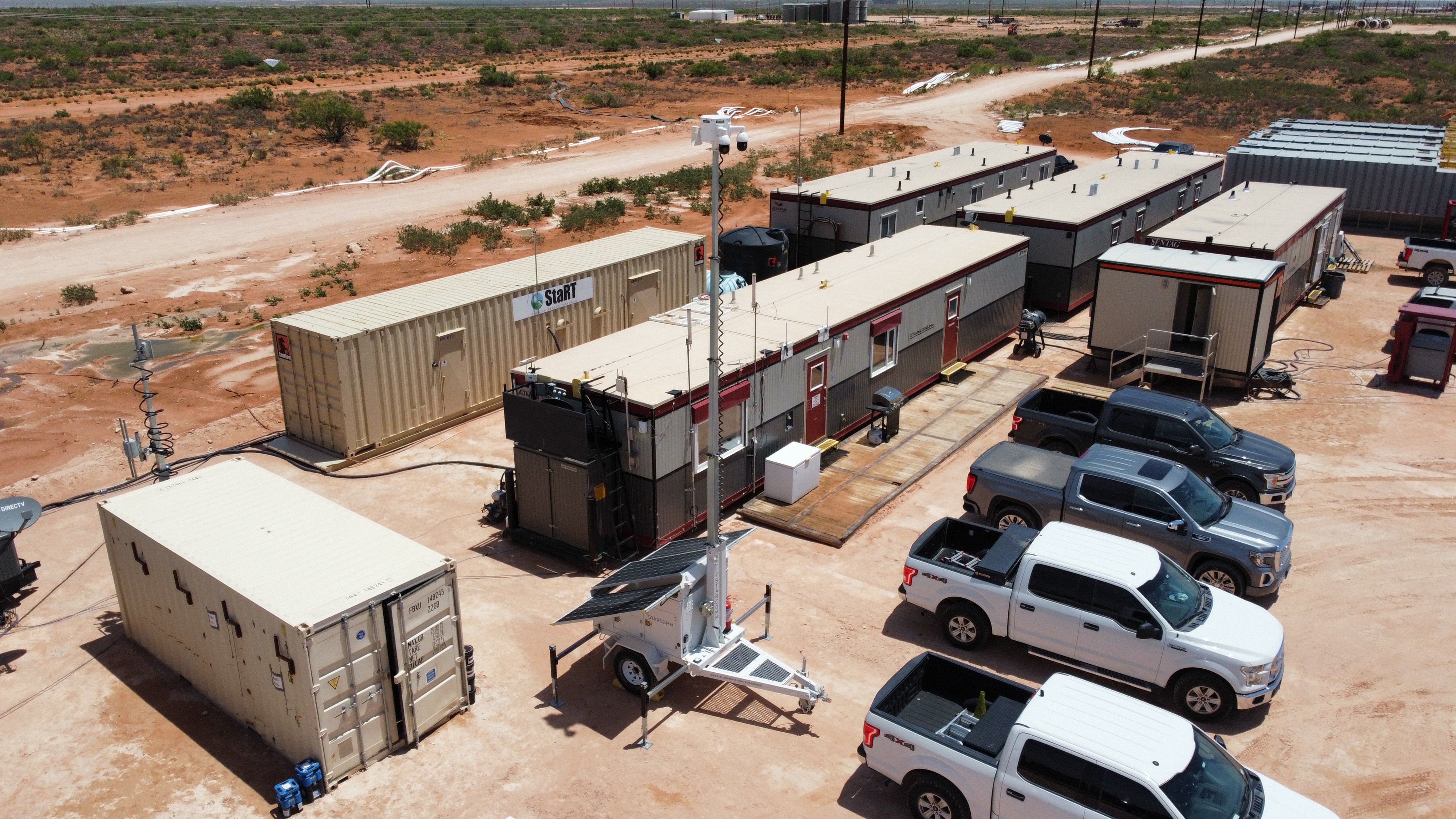 surveillance trailer at work site