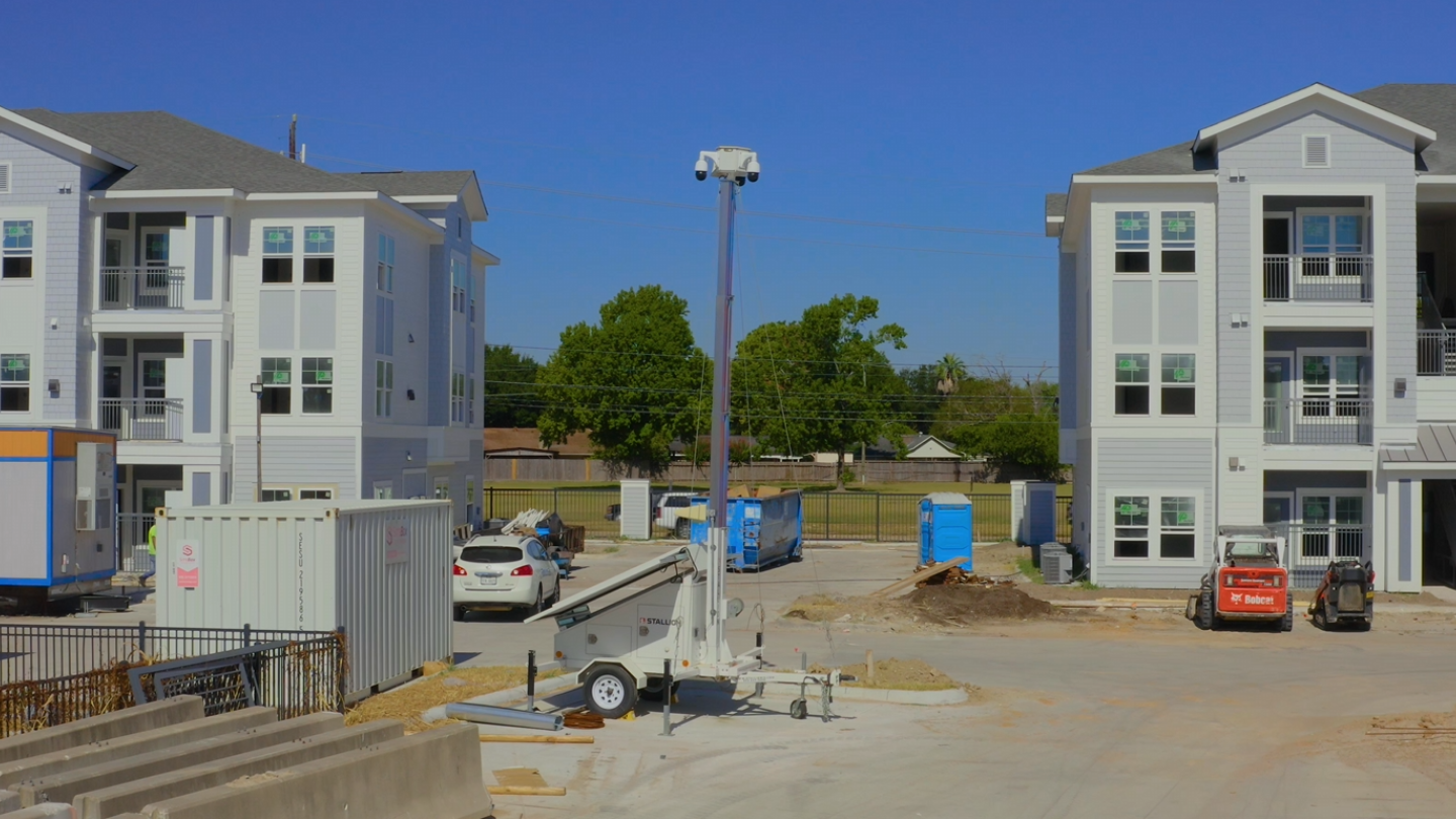 surveillance camera trailer on jobsite
